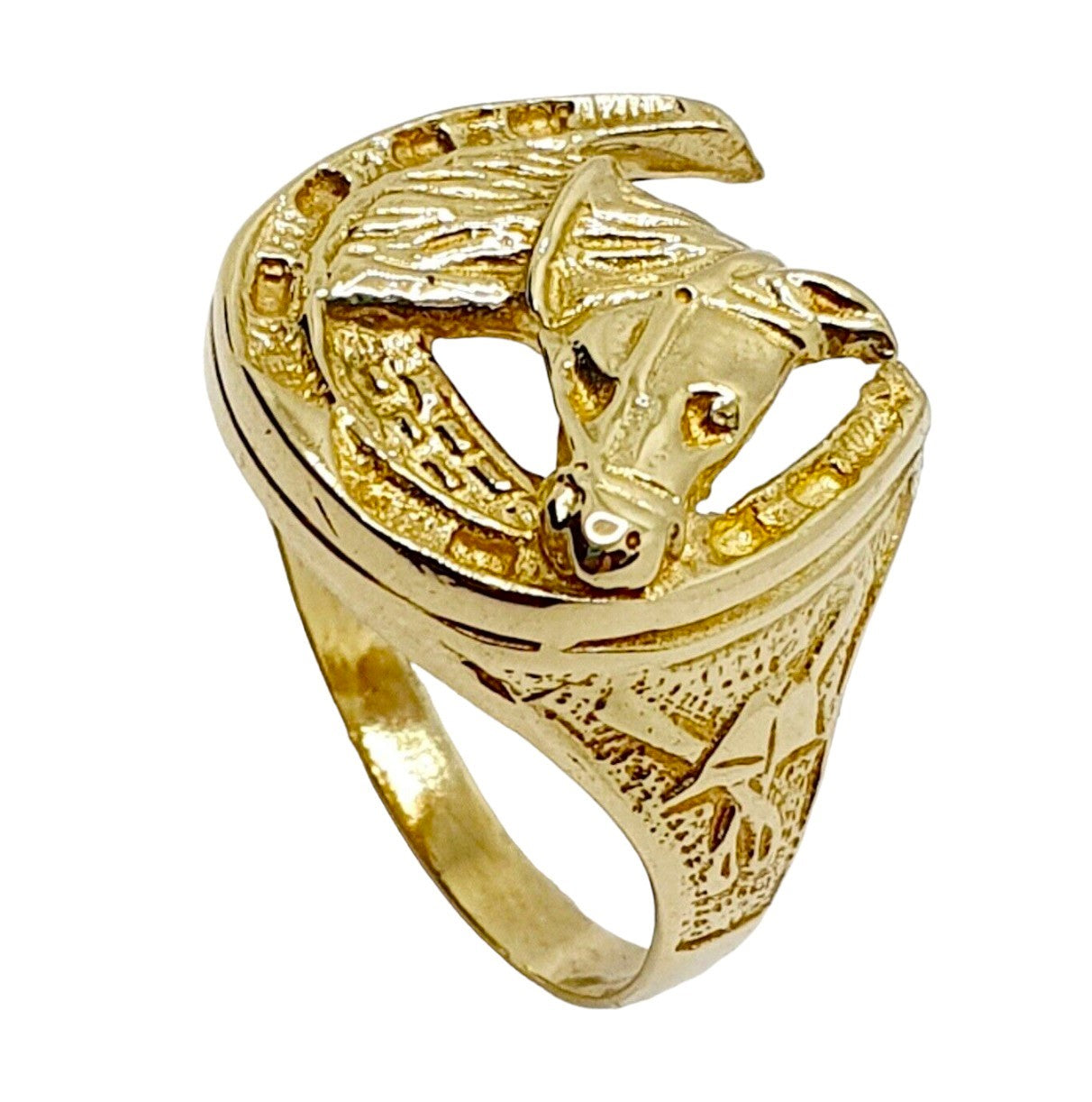GOLD HORSESHOE RING