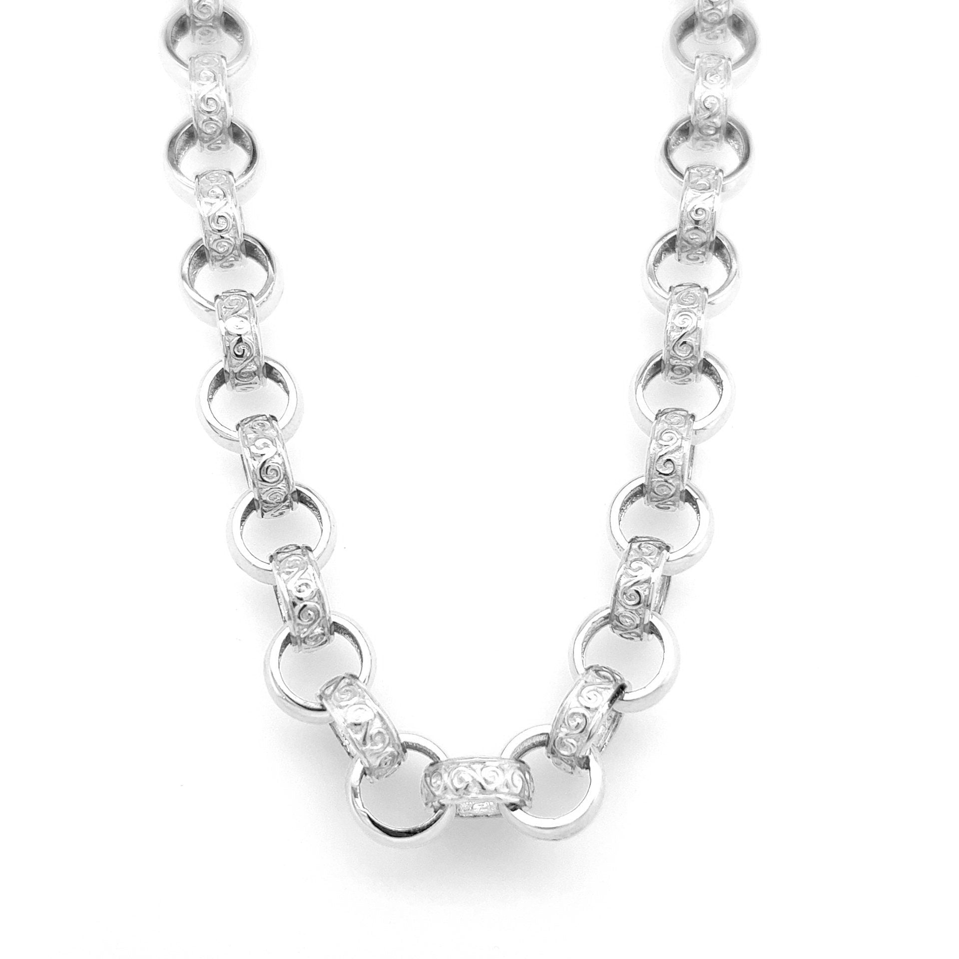 GOLD & SILVER PATTERNED BELCHER CHAIN