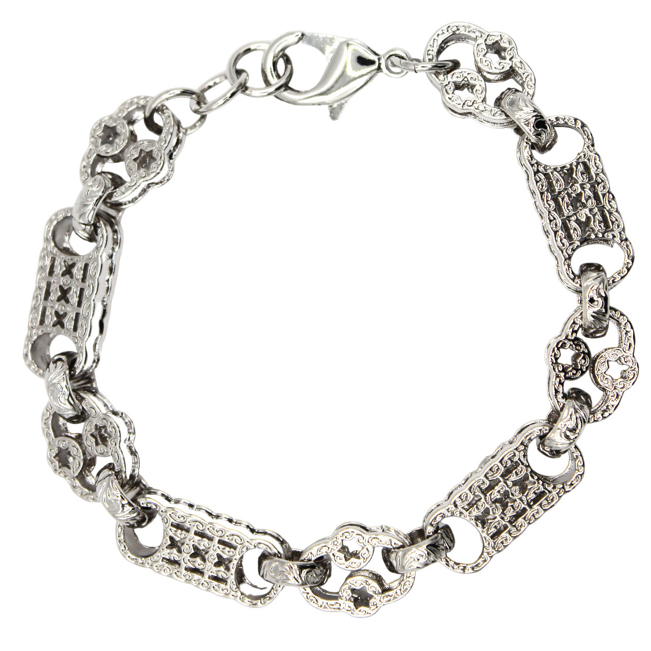 GOLD & SILVER STARS AND BARS BRACELET