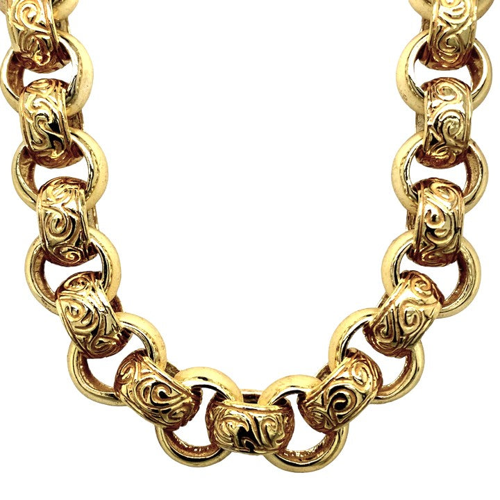 GOLD & SILVER PATTERNED BELCHER CHAIN